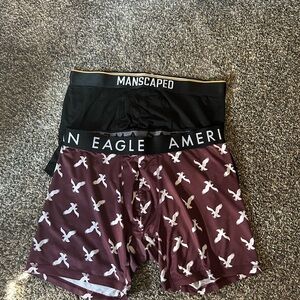 American Eagle Maroon and manscaped Black Boxer Briefs Set